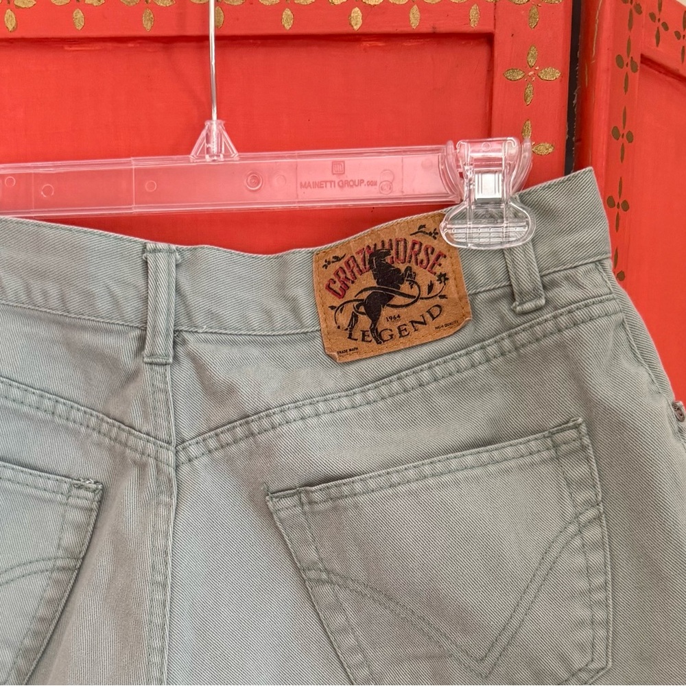 Green Jean shorts